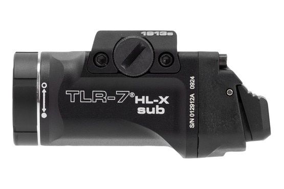 Streamlight TLR-7 HL-X Light for 1913 Short Rail Pistols has a black anodized finish